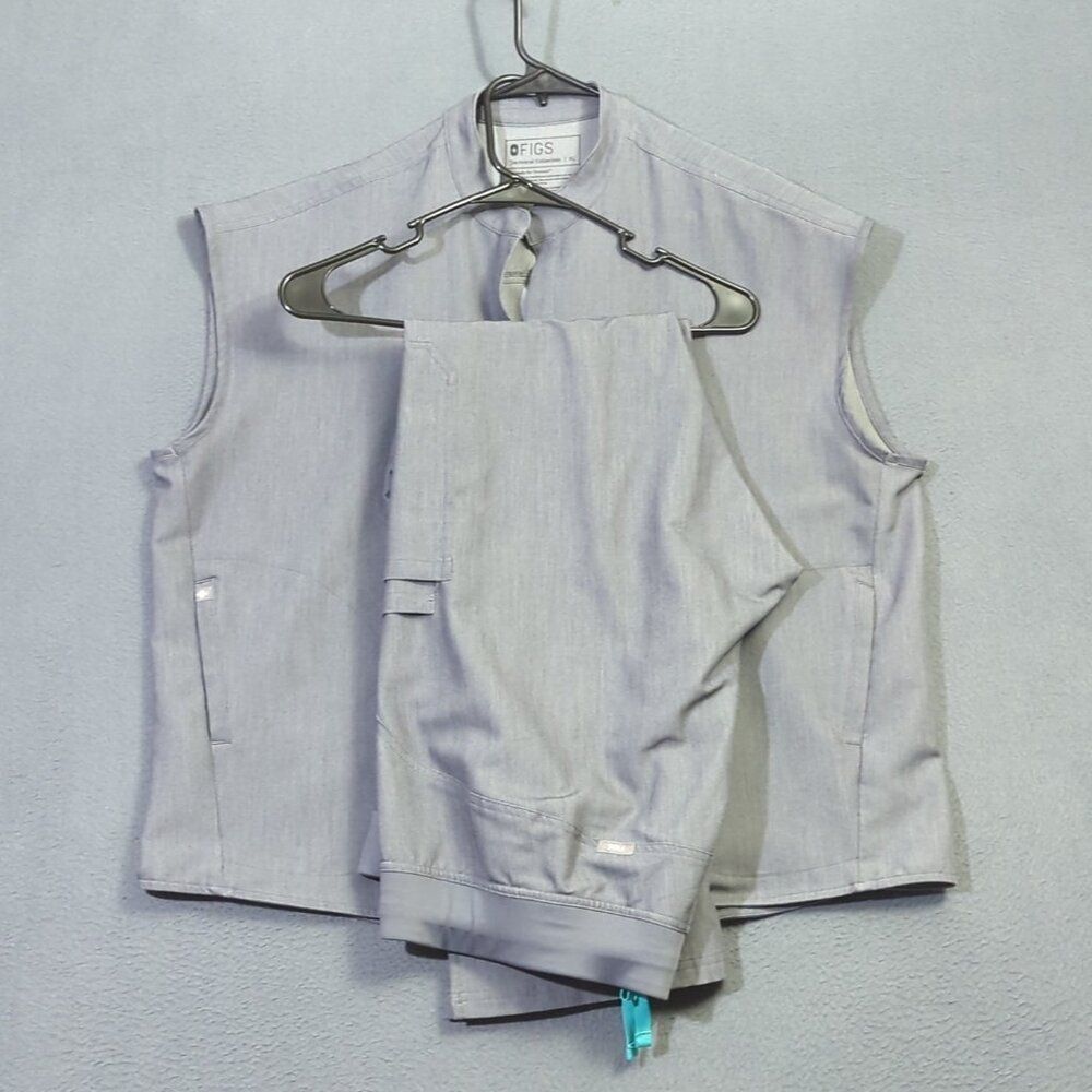 Figs Scrub Set Women's Xl/ XXLT Gray Rafaela Oversized Top Kade Cargo Pants